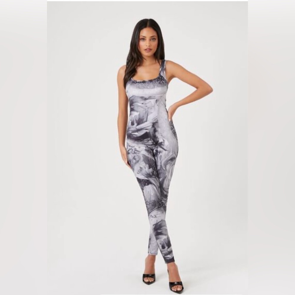 Forever 21 Abstract‎ Print Fitted Jumpsuit Sz. S